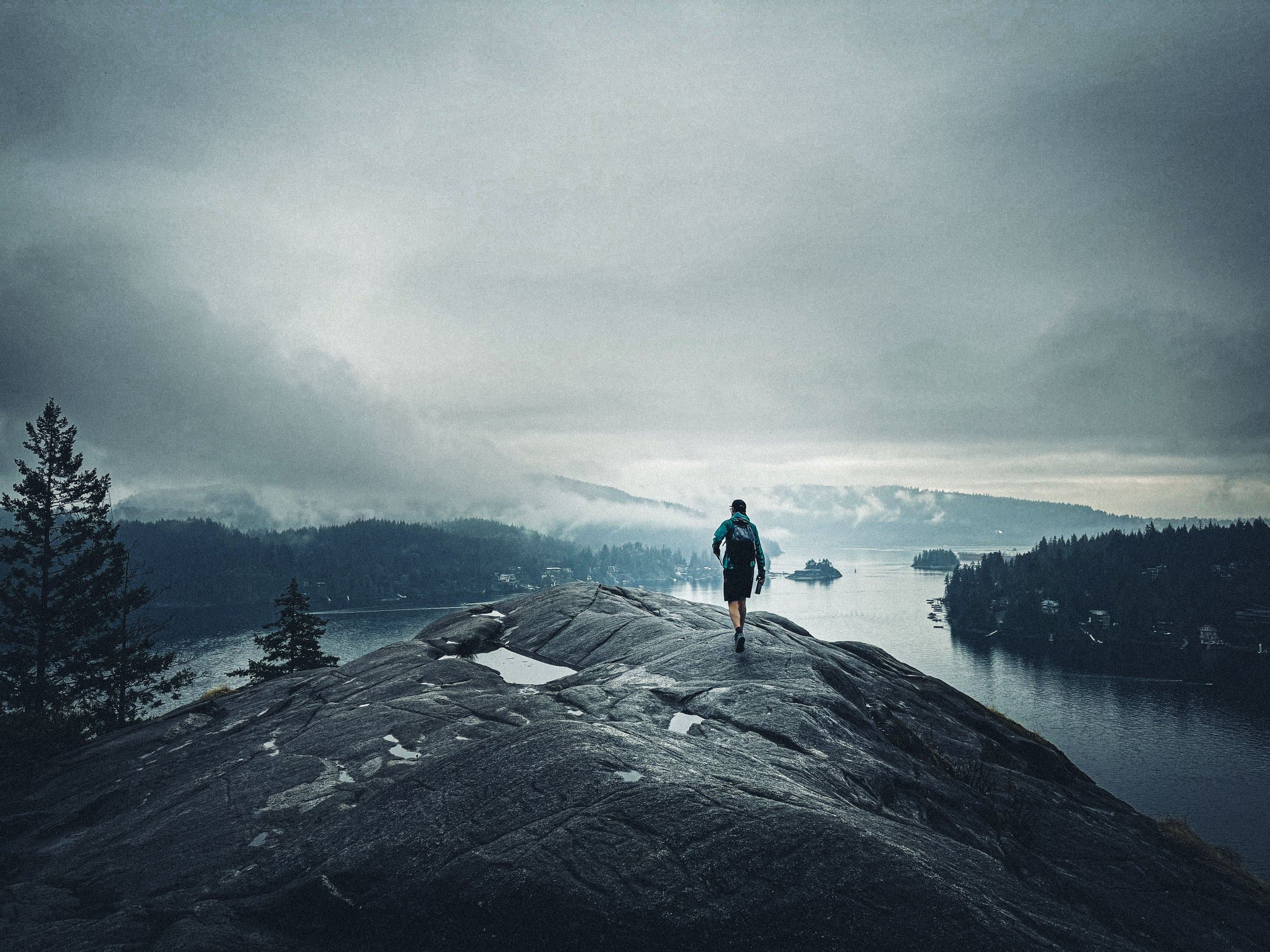 Alexander Koehl on a coastal ridge